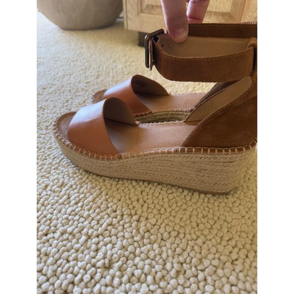 Soludos Ankle Strap Arizona Leather and Tan Platform Sandal - Picture 6 of 9